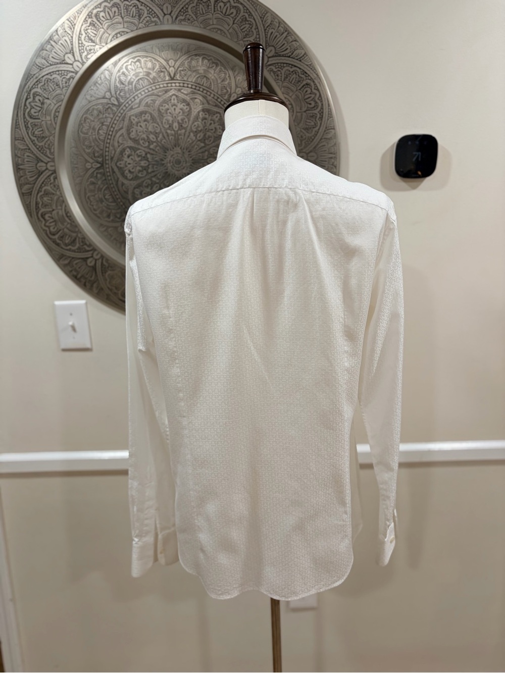 Salvatore Ferragamo white on white micro print button down - Size L - Picture 7 of 13